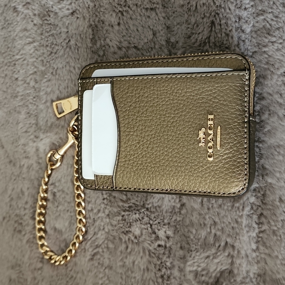 Coach Card Case Wallet with chain